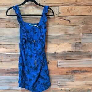 Kimchi Blue Floral Mini Dress in Blue and Black Size L Cute Cheap Spring